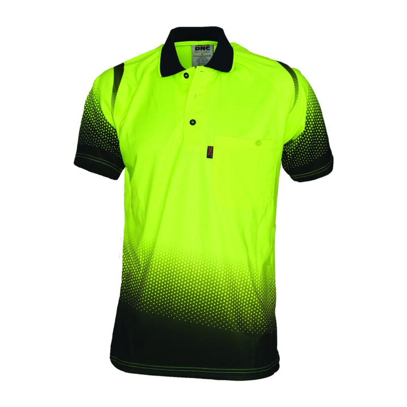 175gsm HiVis Cool-Breathe Hivis Sublimated Ocean Polo - 3568