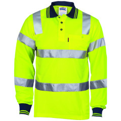 175gsm Polyester HiVis Biomotion Polo Shirt with CSR R - Tape L - S - 3713