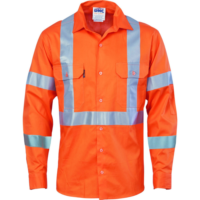 190gsm HiVis Cotton Drill Vented Shirt with Cross Back CSR R - 3789