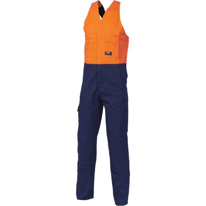 311gsm HiVis Two Tone Cotton Action Back Overall - 3853