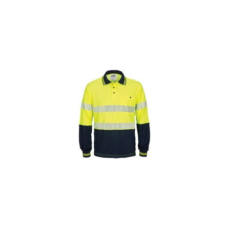 HIVIS Segment Taped Cotton Backed Polo - Long Sleeve - 3518
