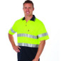 HiVis Two Tone Cotton Back Polos With Generic R/Tape S/S - 3717