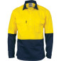 HiVis Two Tone Close Front Cotton Drill Shirt, L/S, Gusse