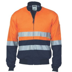 HiVis Two Tone D/N Cotton Bomber Jacket With 3M R/Tape - 3758