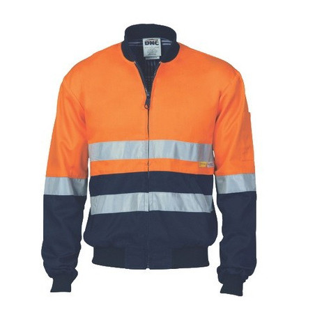 HiVis Two Tone D/N Cotton Bomber Jacket With 3M R/Tape - 3758