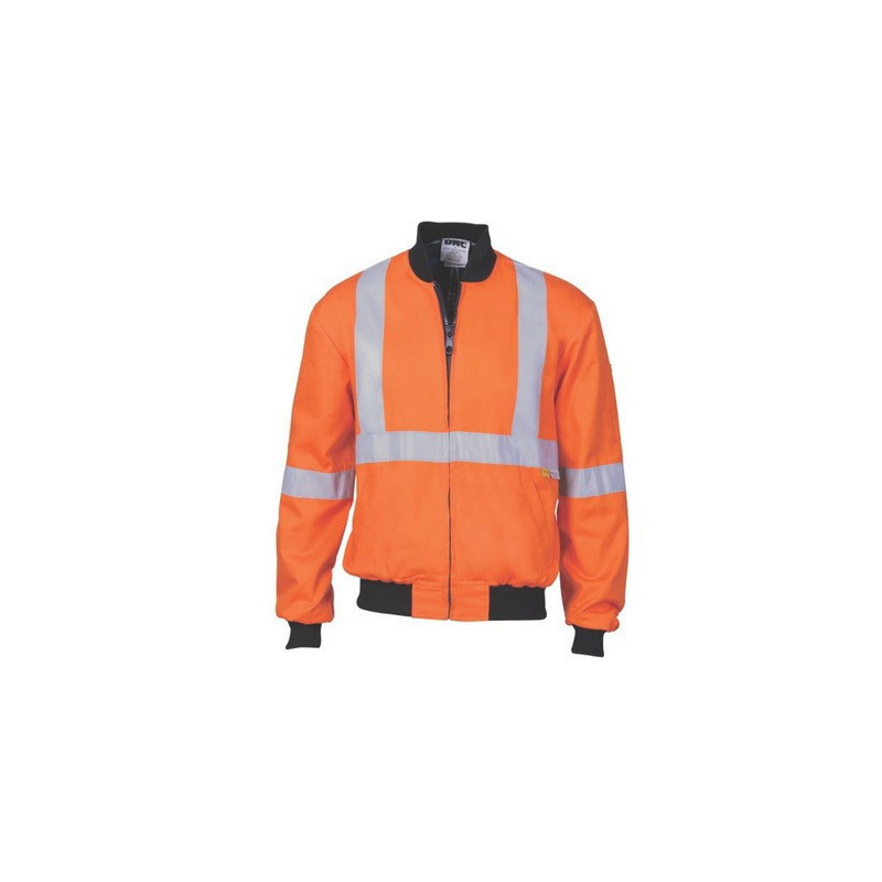 HiVis Cotton Bomber Jacket with 'X' Back & Additional 3M R/Tape Below - 3759