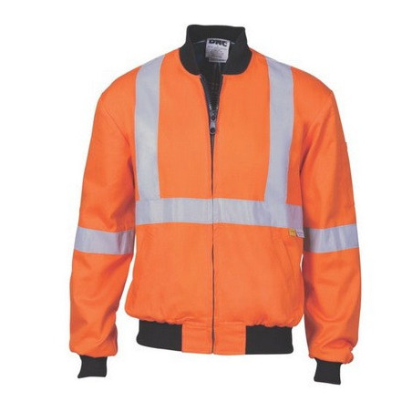 HiVis Cotton Bomber Jacket with 'X' Back & Additional 3M R/Tape Below - 3759