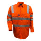 Shirt L-S Cotton Drill with VIC Rail Compliant Pattern TRu Perf Reflective Tape HORIZONTAL Cooling Vents - DS1166T4