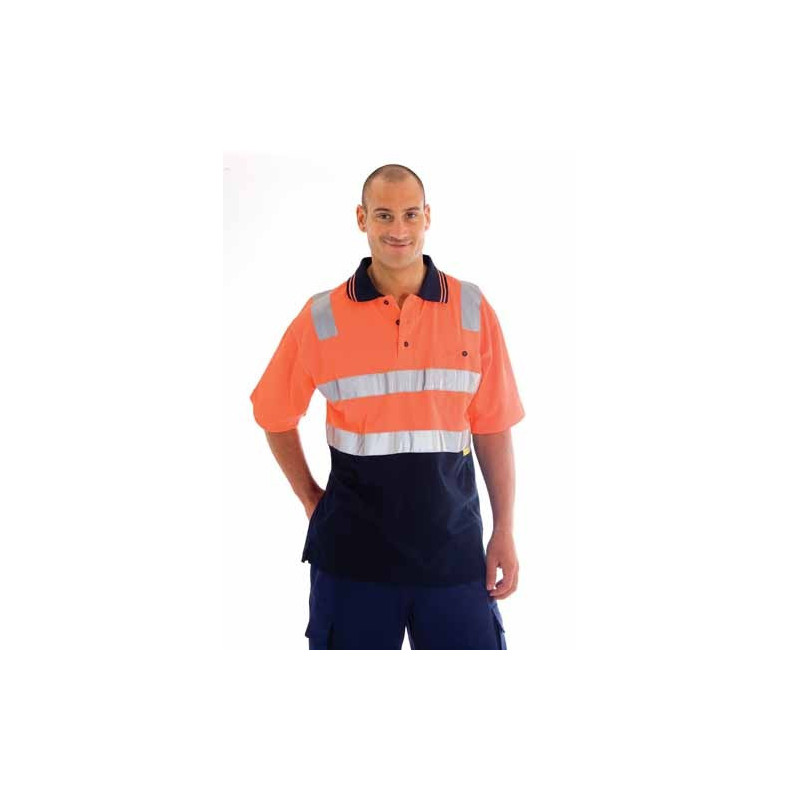 Cotton Back HiVis Two Tone Polo Shirt With 3M R/Tape S/S - 3817