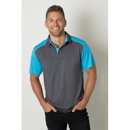 Mens Charcoal Heather soft touch polo - BKP401
