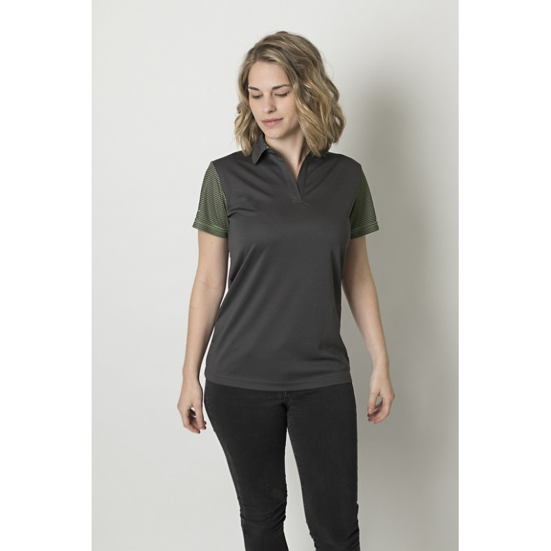 Ladies polo with contrast sublimated striped sleeves - BKP600L