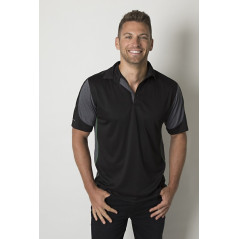 Mens polo with contrast soft touch heather sleeves - BKP800