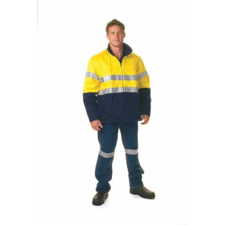 HiVis Two Tone Protector Drill Jacket With 3M R/Tape - 3858
