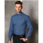 Mens Dot Jacquard Stretch Long Sleeve Ascot Shirt - M7400L