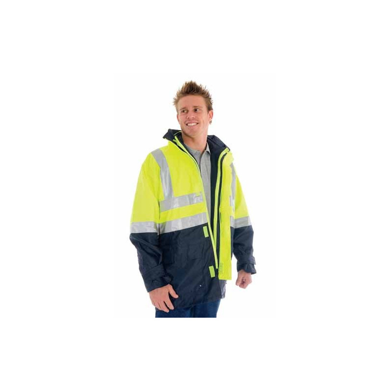 4 in 1 HiVis Two Tone Breathable Jacket With Vest And 3M R/Tape - 3864