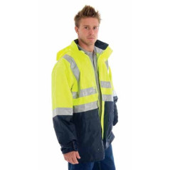 HiVis Two Tone Breathable Rain Jacket With 3M R/Tape - 3867