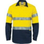 190gsm HiVis Two Tone Closed Front Cotton Drill Shirt - 3849
