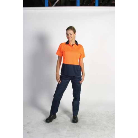 175gsm Polyester Ladies HiVis Two Tone Polo, S/S - 3897