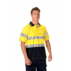 HiVis Cool-Breeze Cotton Jersey Polo With 3M R/Tape S/S - 3915