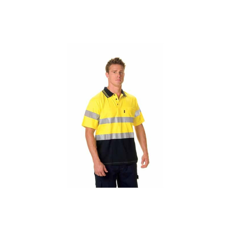 HiVis Cool-Breeze Cotton Jersey Polo With 3M R/Tape S/S - 3915