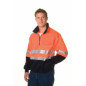 300gsm HiVis Two Tone 1/2 Zip Cotton Fleecy Wincheater with 3M