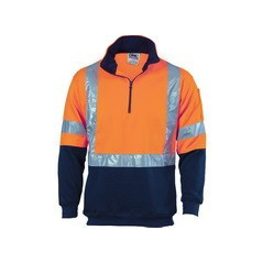HiVis 1/2 Zip Fleecy with X Back & additional Tape on Tail