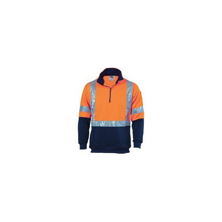 HiVis 1/2 Zip Fleecy with X Back & additional Tape on Tail