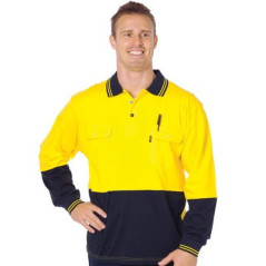 HiVis Cool Breeze Cotton Jersey Polo Long Sleeve - 3944