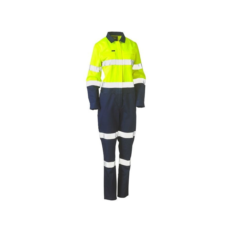 Womens Taped Hi Vis Cotton Drill Coverall  - BCL6066T
