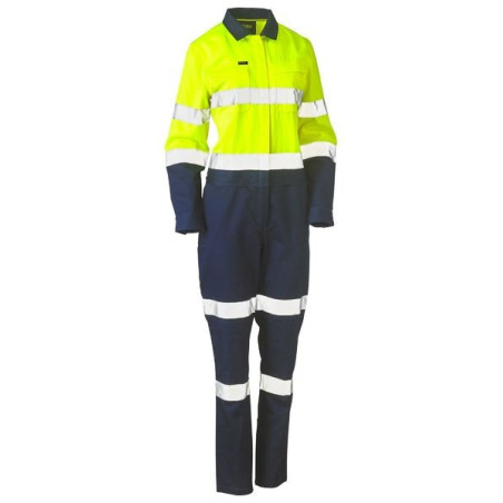 Womens Taped Hi Vis Cotton Drill Coverall  - BCL6066T