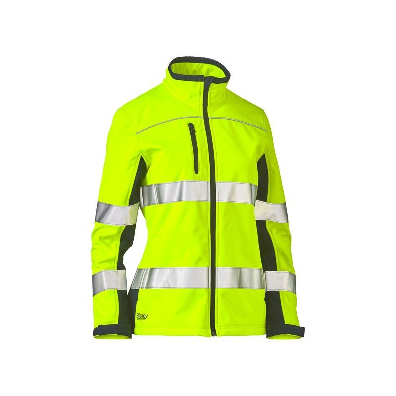 Womens Taped Two Tone Hi Vis Soft Shell  - BJL6059T