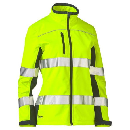 Womens Taped Two Tone Hi Vis Soft Shell  - BJL6059T