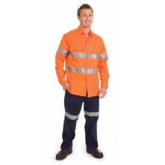 HiVis 3 Way Cool-Breeze Cotton Shirt With 3M R/Tape L/S - 3947