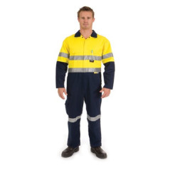 HiVis Cool-Breeze Two Tone L.Weight Cotton Coverall With 3M R/Tape - 3955