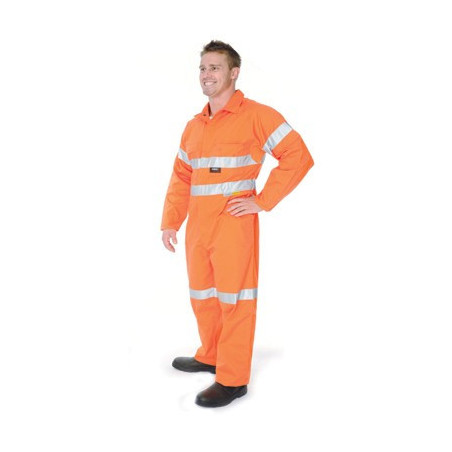 HiVis Cool-Breeze Orange  L.Weight Cotton Coverall With 3M R/Tape - 3956