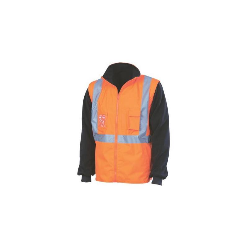 HiVis 4 in 1" Zip Off Sleeve Reversable Vest, 'X' Back With Additional Tape On Tail - 3990"