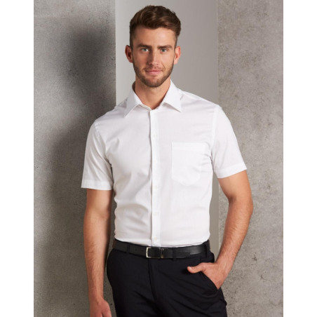 Mens Cotton/Poly Stretch Short Sleeve Shirt - M7020S