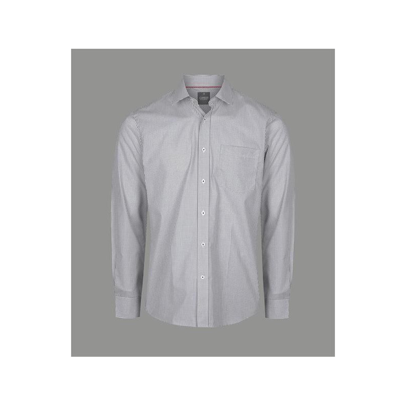 Mens Long Sleeve Micro Check Shirt - 1895L
