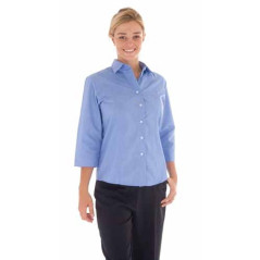 110gsm Polyester Cotton Ladies Chambray Shirt, three quarter Sleeve - 4213
