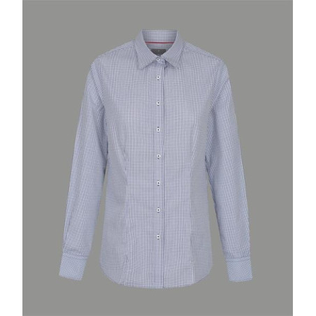 Womens Long Sleeve Micro Check Shirt - 1895WL