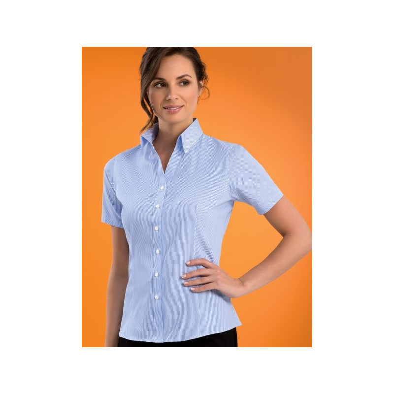 Womens Stretch Slim Fit S/S Bengal Stripe Shirt - 522