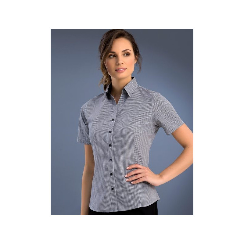 Womens Slim Fit S/S Small Check Shirt - 773