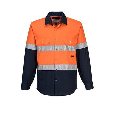 Hi-Vis Two Tone Regular Weight Long Sleeve Shirt with Tape - MA101