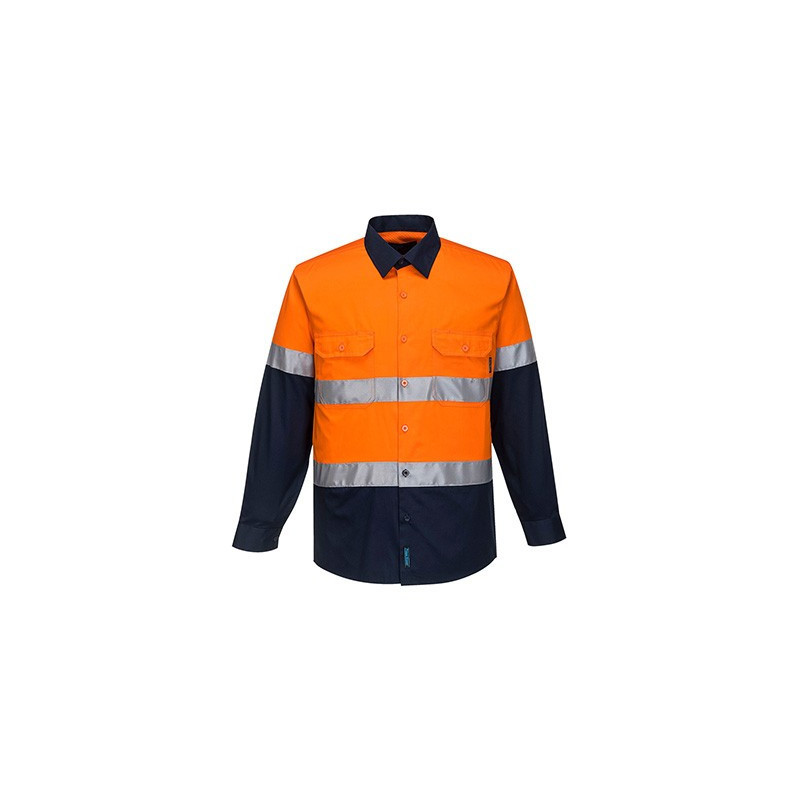 Hi-Vis Two Tone Lightweight Long Sleeve Shirt with Tape - MA801