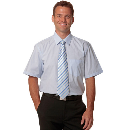 Mens Fine Stripe Short Sleeve Shirt - M7211