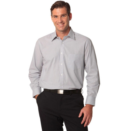 Mens Fine Stripe Long Sleeve Shirt - M7212