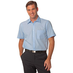 Mens Pin Stripe Short Sleeve Shirt - M7221