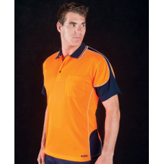 Hi Vis Contrast Piping Polo - 6HCP4