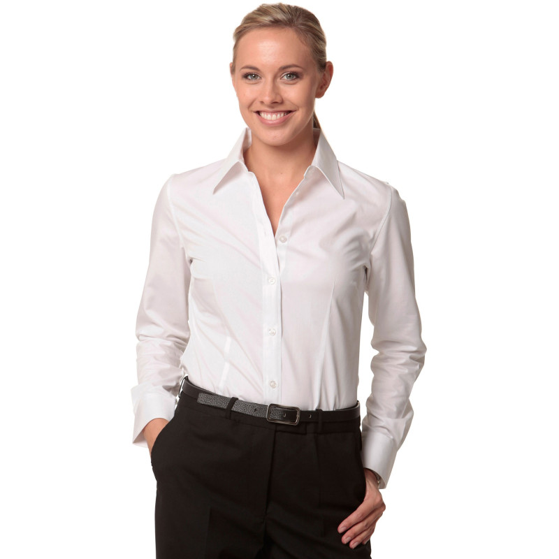 Womens Cotton/Poly Stretch Long Sleeve Shirt - M8020L