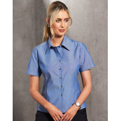 Ladies  Short Sleeve Chambray Shirts - BS05